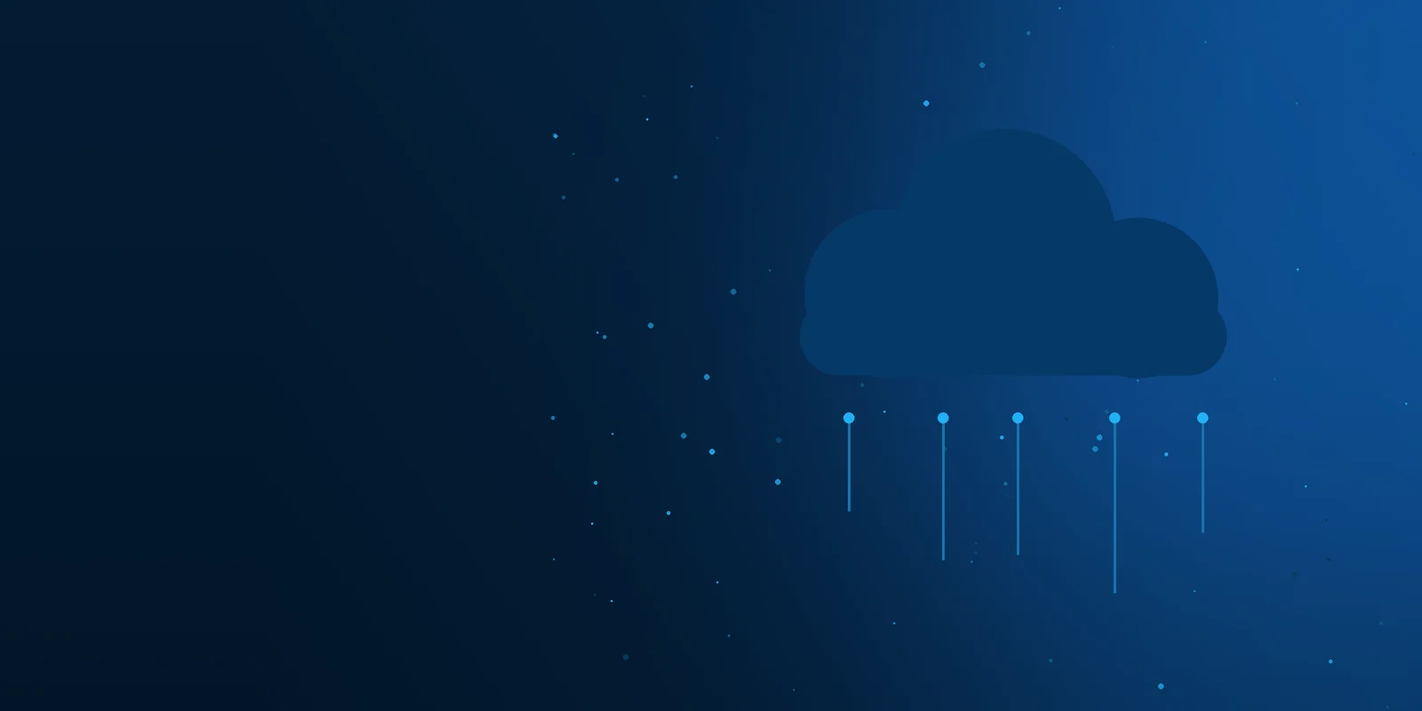 Abstract graphic of a cloud with connecting lines in the Logic Networks colours, introducing the article on Microsoft 365 licences