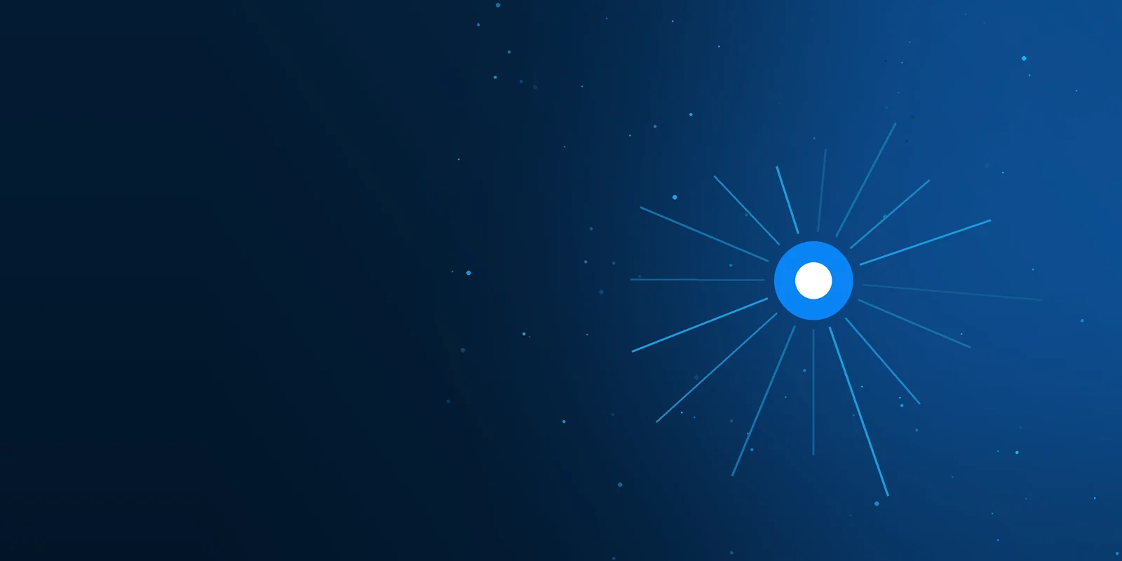 Abstract graphic of a radiating centre point in the Logic Networks colours, introducing the article on turning on multi factor authentication