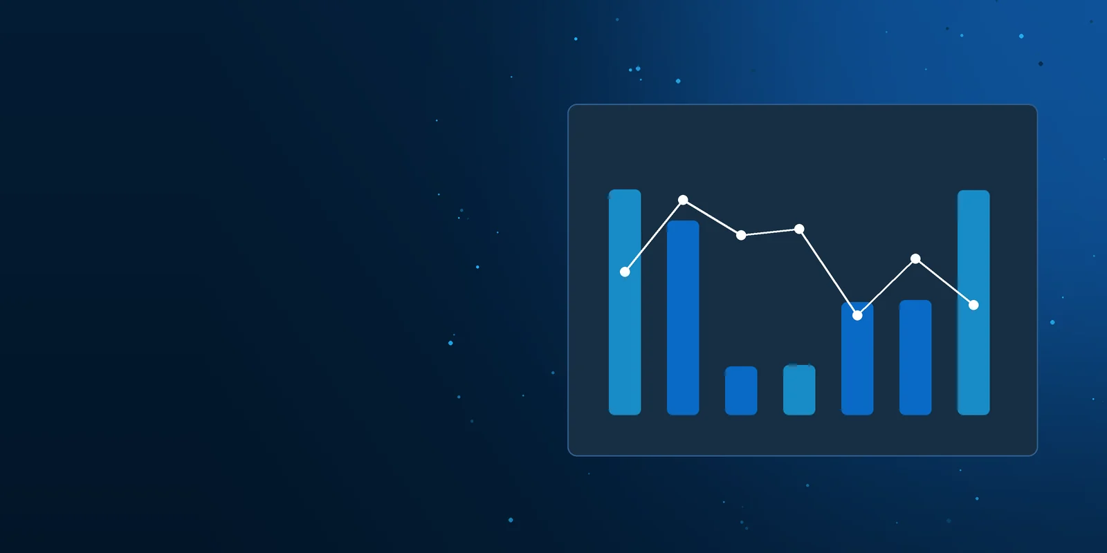 Abstract graphic of a chart panel in the Logic Networks colours, introducing the article on monthly IT reporting